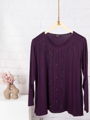 بلوز ویلفو پیلی دار مرواریدی