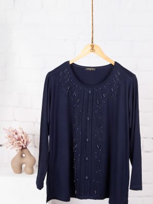 بلوز ویلفو پیلی دار مرواریدی