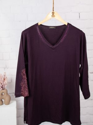 بلوز سه ربع ویلفو آستین گلدوزی