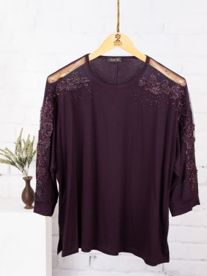 بلوز سه ربع ویلفوسرشانه گیپوری