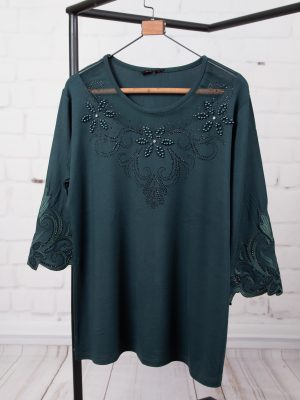 بلوز سه ربع ویلفو سر آستین گلدوزی