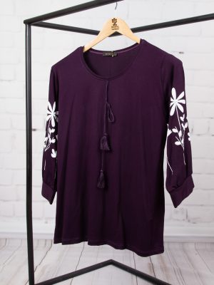 بلوز آستین سه ربع ویلفو آستین چاپی