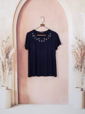 تیشرت ویلفو یقه گرد گلدوزی ستاره