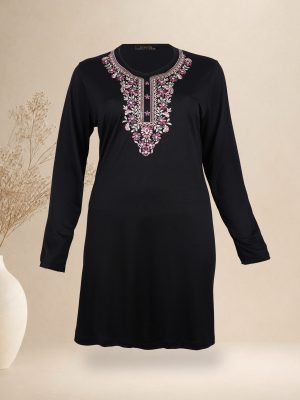 تونیک جودون مشکی گلدوزی